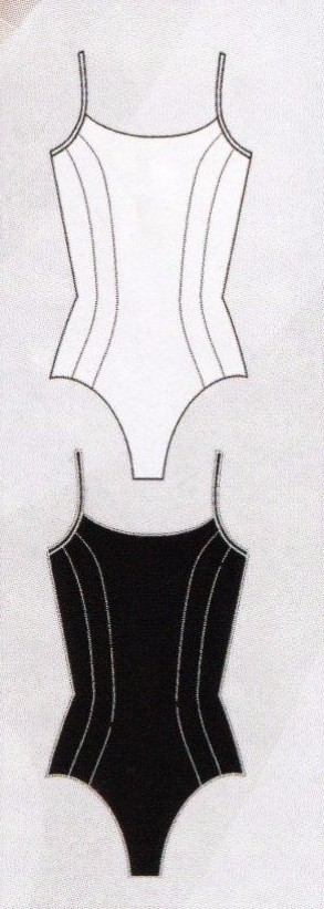 NWOT MainStreet Camisole leotard Princesseam Compression spandex black