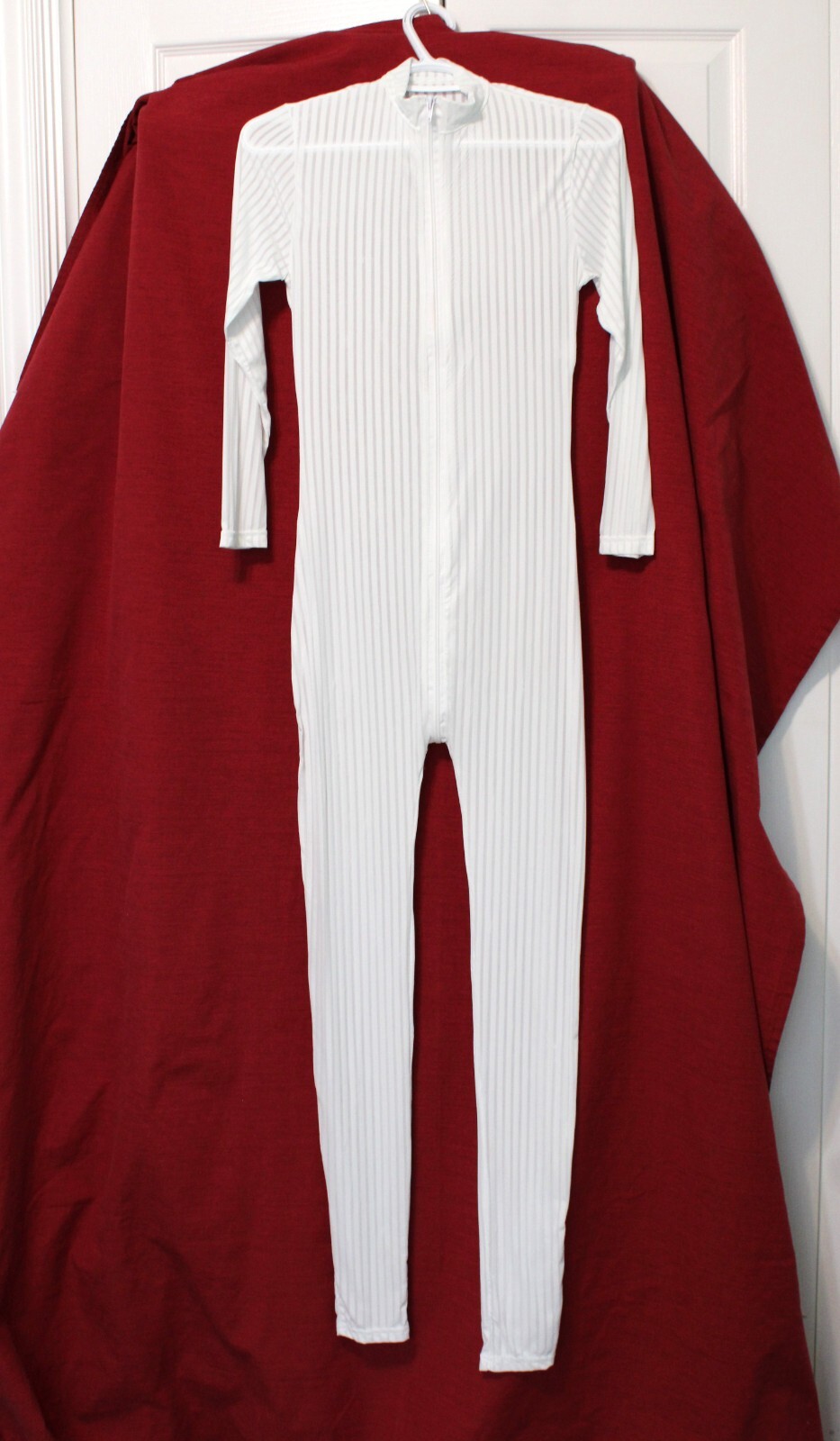 Sheer Unisex Catsuit for Dance, Zip thru Crotch, One Size (165/88A), Color White