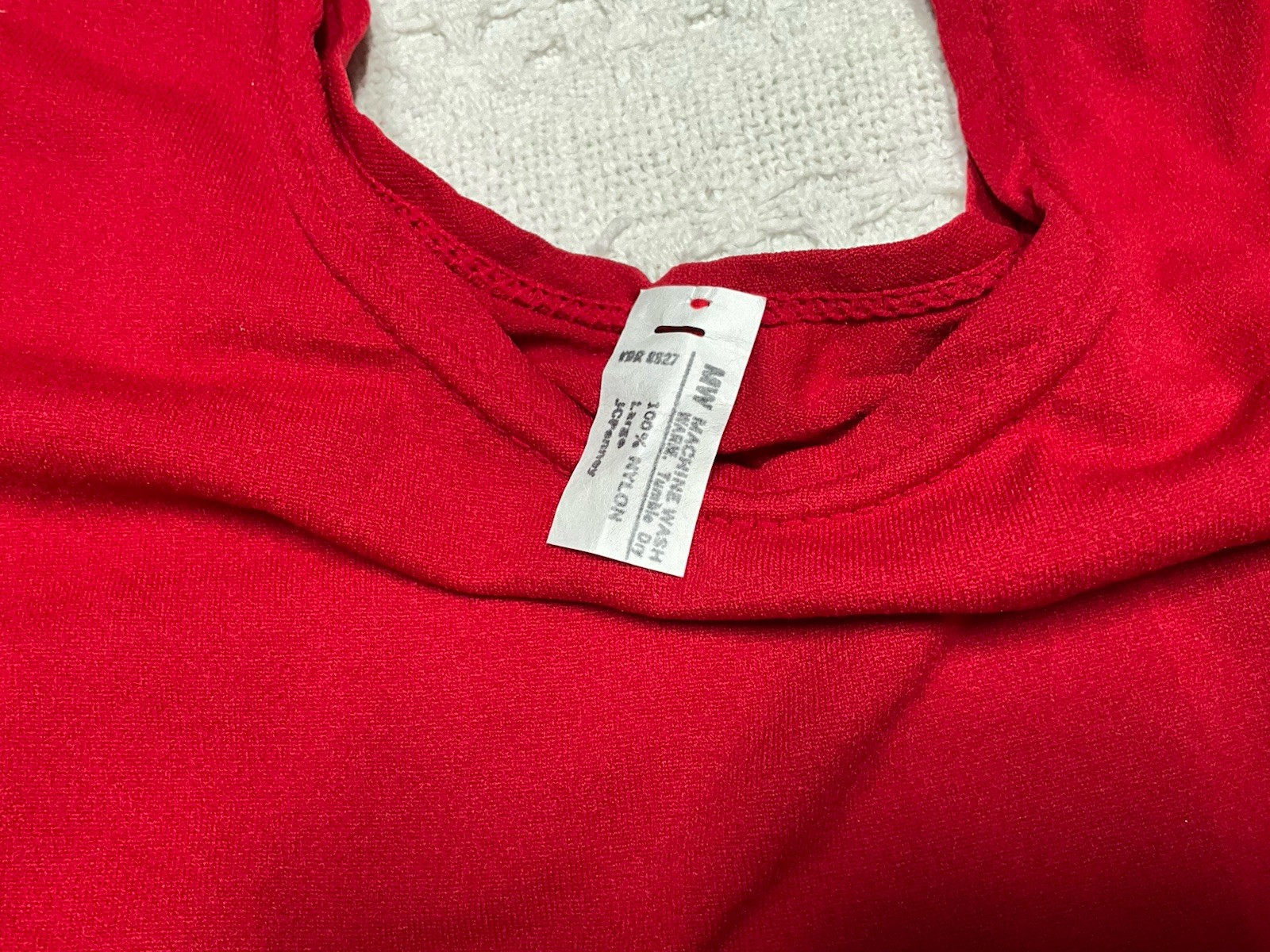 Vtg 100% Nylon Leotard JC Penney Bodysuit Red L Large Would Fit More Like S/M