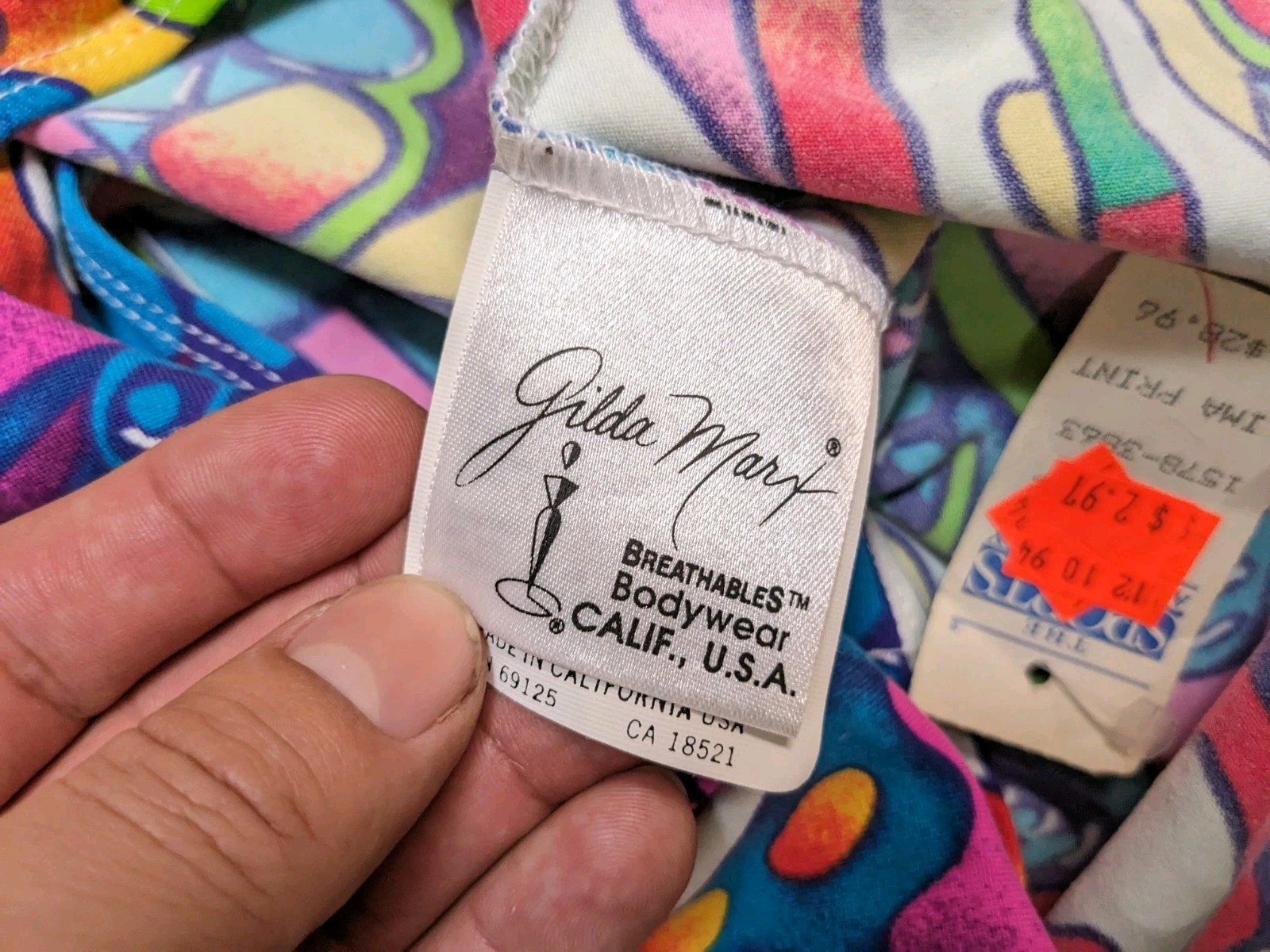 BNWT VTG 80s Gilda Marx USA Lycra Spandex Supplex Multicolor Leotard S