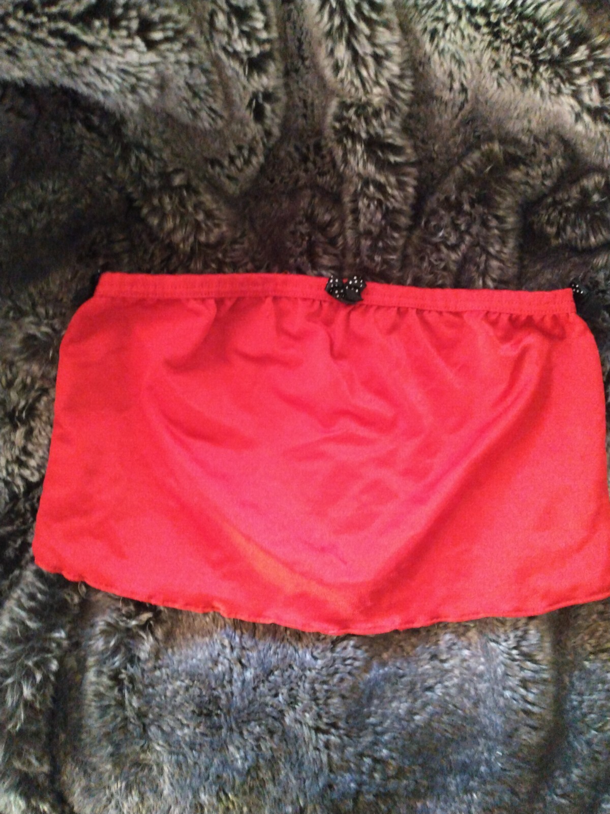 Red Tube Top Cropped Red W/Black & White Bows Club Dancewear Early 2000s S/P