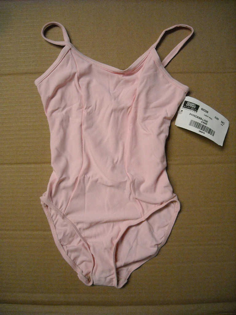 Princess Seam Camisole Leotard NylonSpandex Leotard XLA white black pink