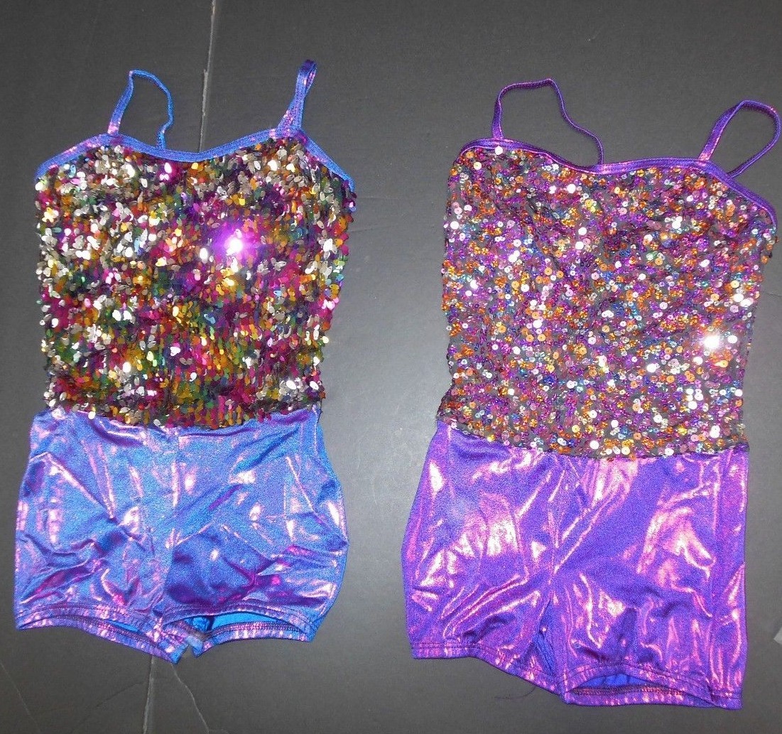 NWOT Dance Sequin Foil Shorty Unitard Sample Ladies siz Small WolffFording