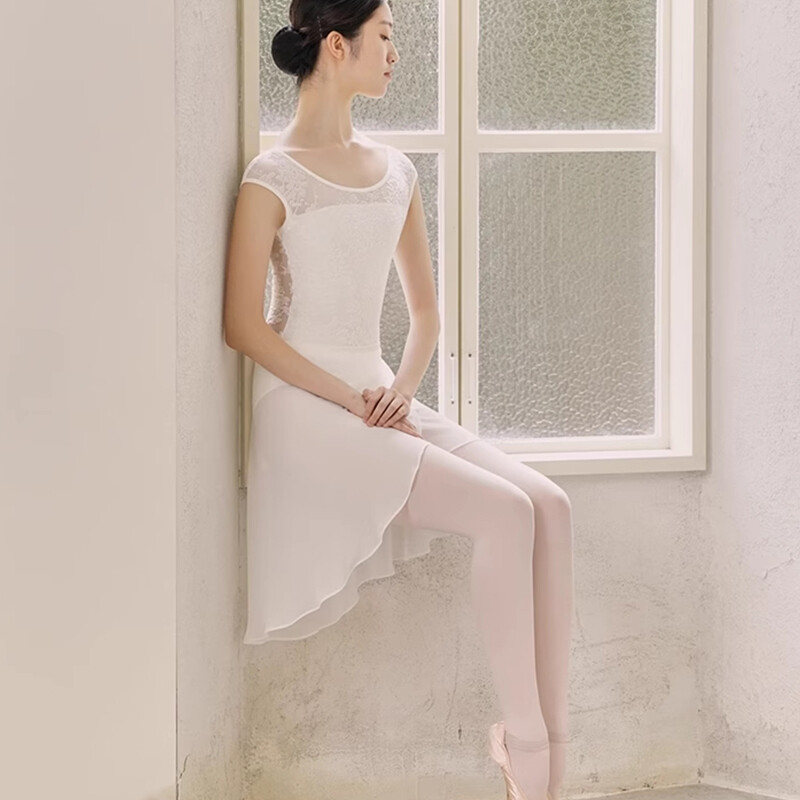 Ballet One-piece Suit Women Dance Flower Pattern Practice Yoga Exercise Top