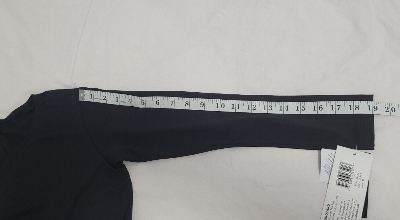 Eurotard 44130 Adult Full Body Dance Wear Unitard Long Sleeve Black Size M