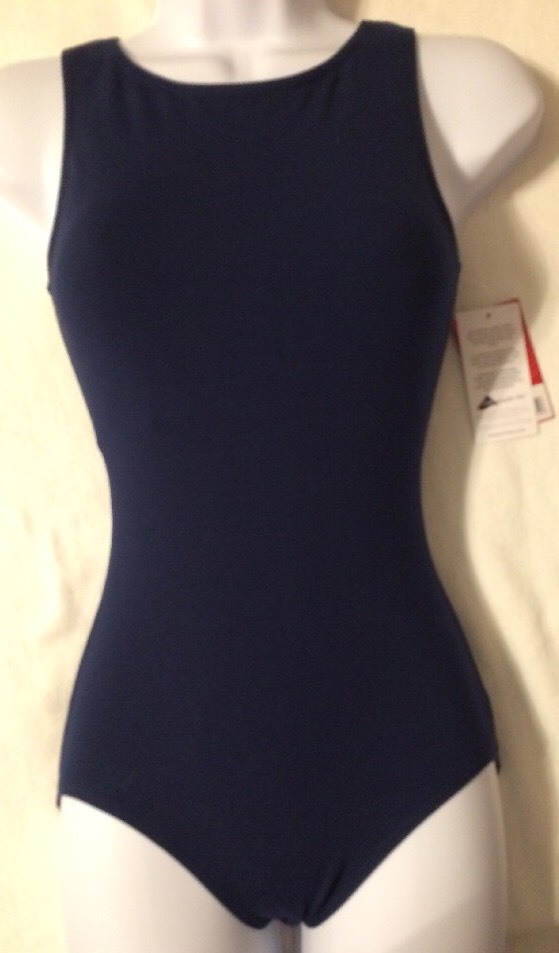 NWT Capezio Women’s High-Neck Tank Leotard w/ Ballet Legline Dance Outfit CC201