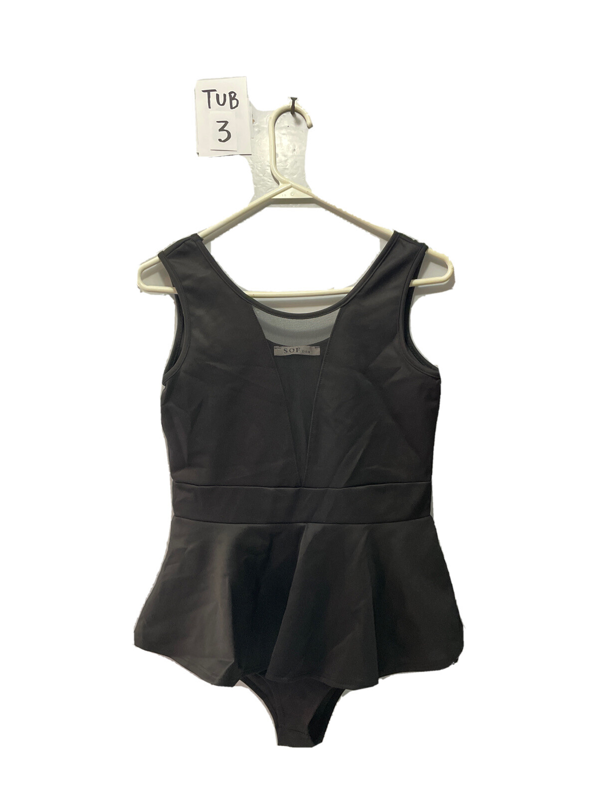 SOF usa Black V Neck Leotard with Skirt women’s size L