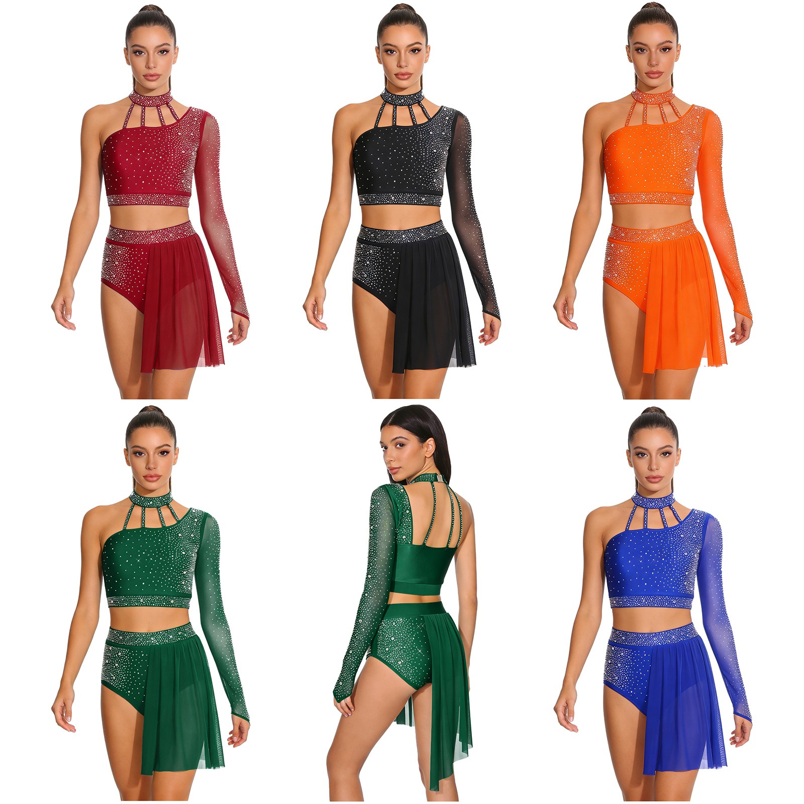 Womens Outfit Ballet Dress Halter Dancewear Contemporary Latin Carnival Dance
