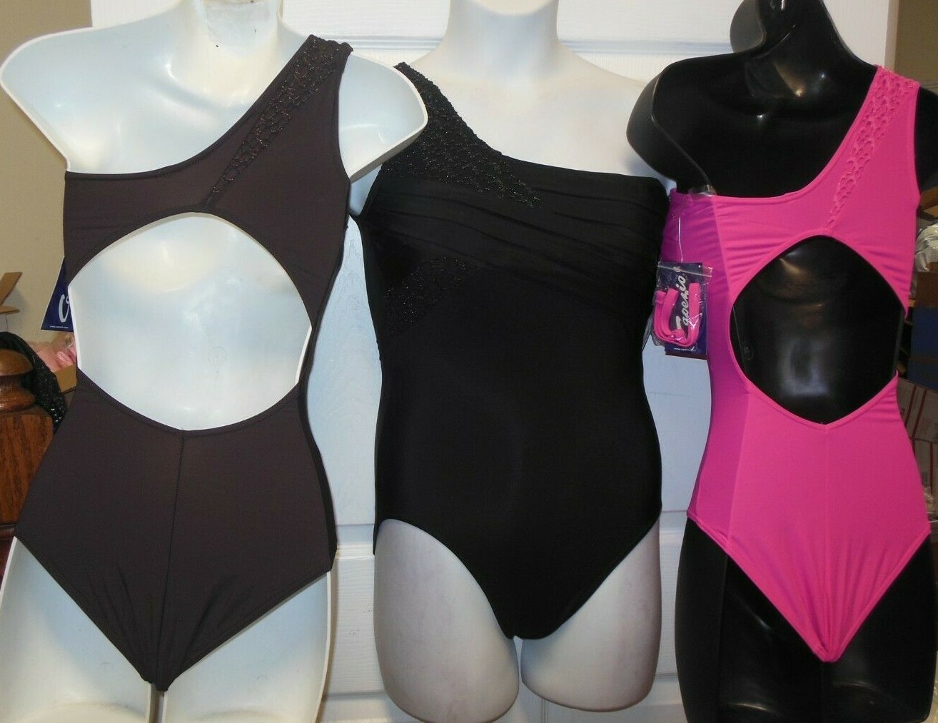 Capezio Pleated synergy leotard 10186 detachable strap 5 colors ladies szs