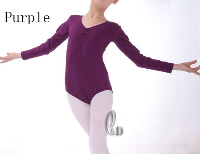 AU STOCK GIRL TO ADULTS COTTON LONG SLEEVE DANCE BALLET GYMNASTICS LEOTARD DA012