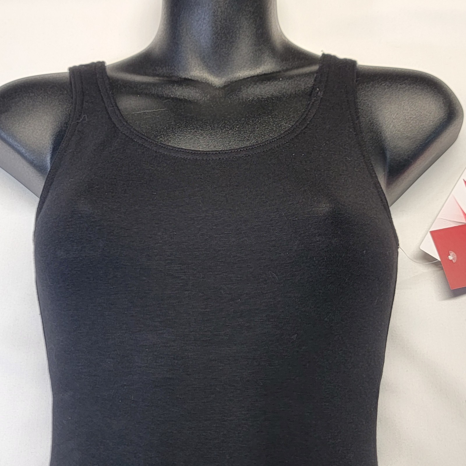 Capezio Tank Leotard Black Scoop Front & Back Jazz Legline SZ. XS-A