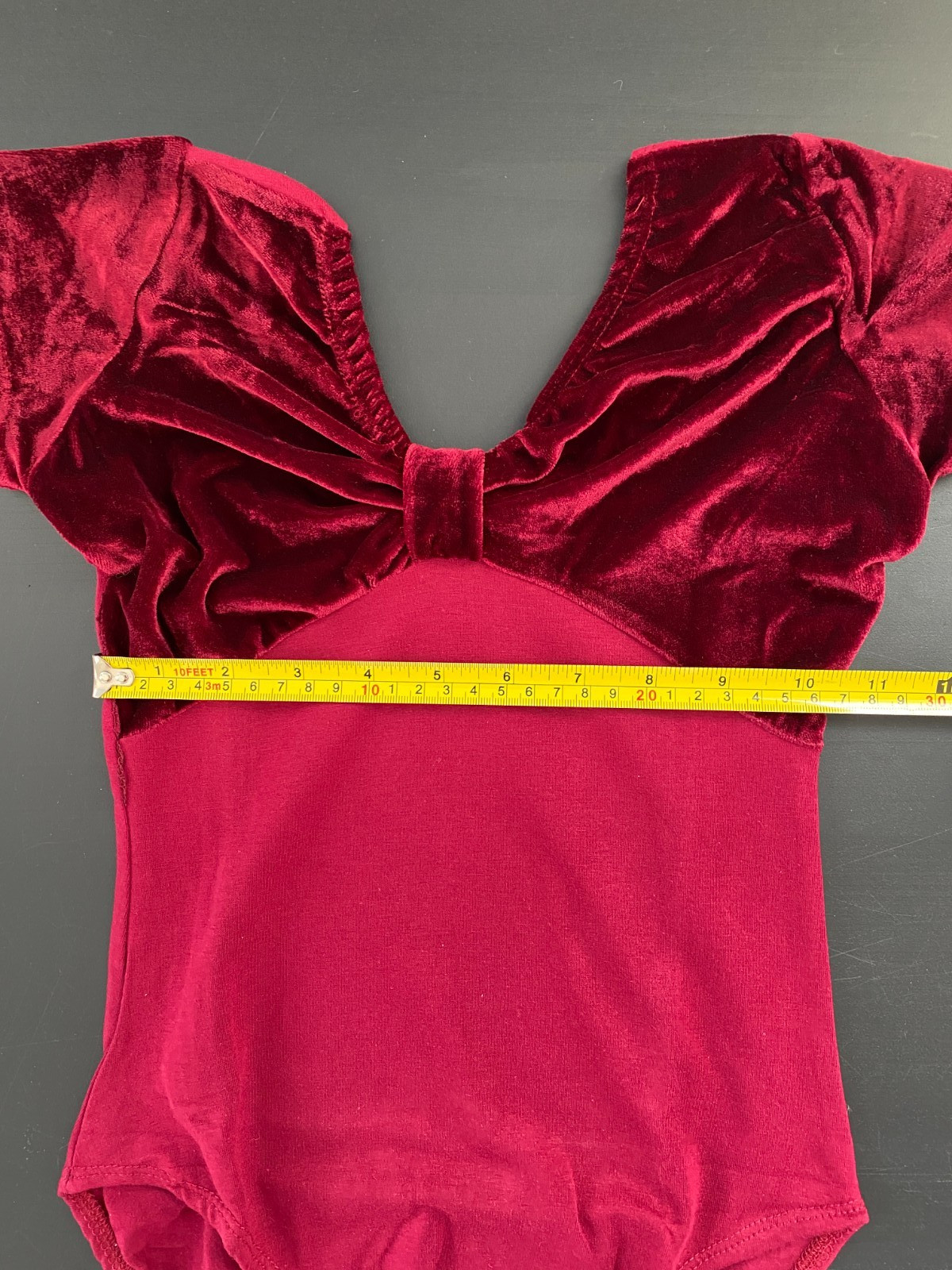 Red Velvet Short Sleeve Ballet Leotard | Affordable Cheap Dancewear