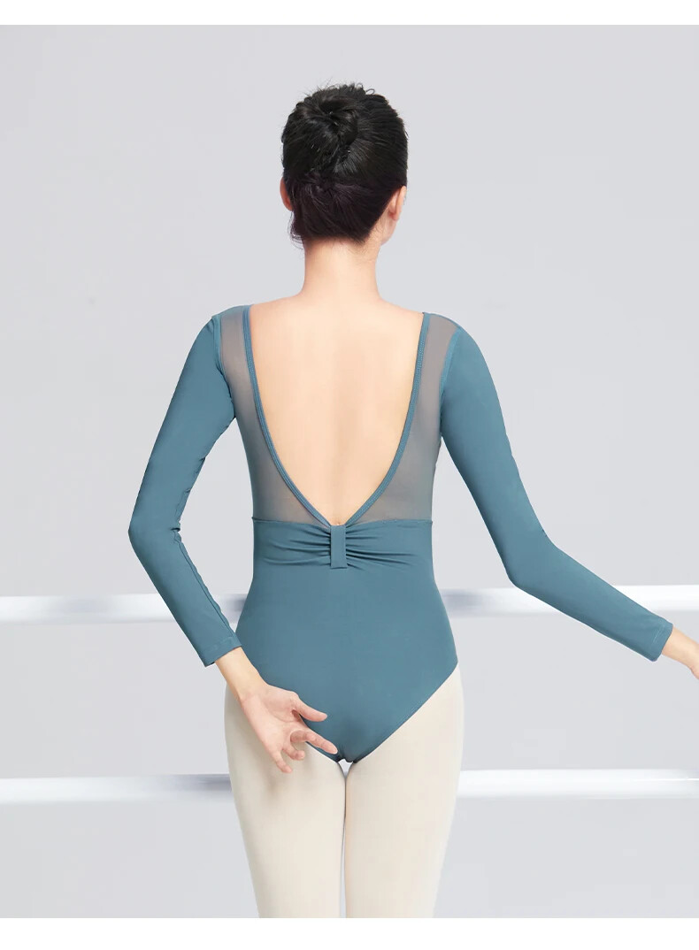 Ballet Leotards for Women Adult V-neck Dance Leotards Nylon Mesh Backless