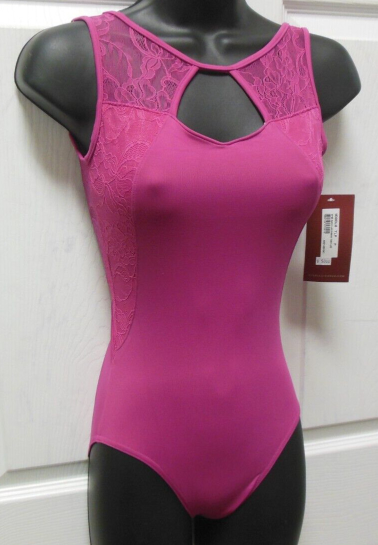 Dance Mirella lace overlap tank Petite adult M3083Lm Open Back