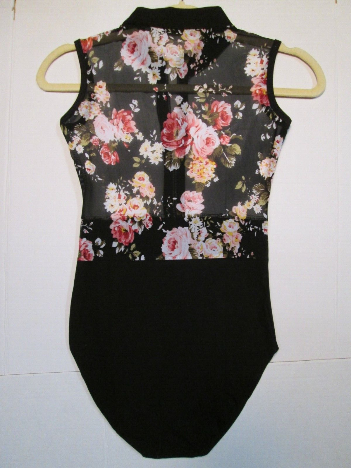 Leotard New Black Floral Mesh Size XL – Fits LA Limiles Dance Ballet Costume