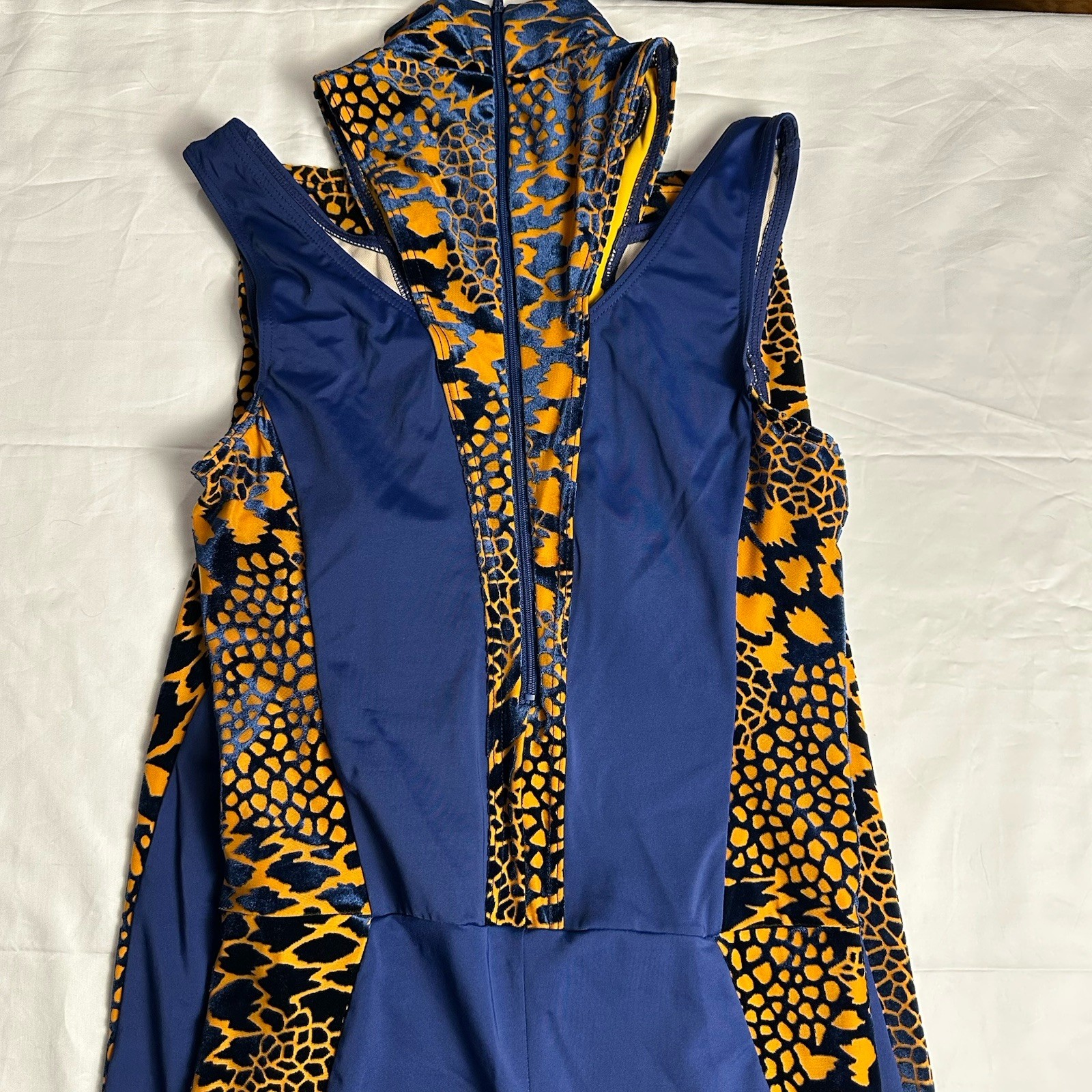 Weissman Stampede Animal Burnout Velvet Sleeveless Unitard Dance Costume MA