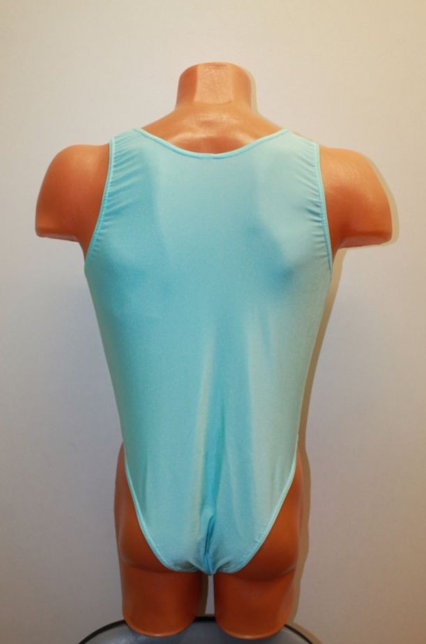 Men Leotard 150-16 Bottom Full Closed Light Blue Spandex Size L