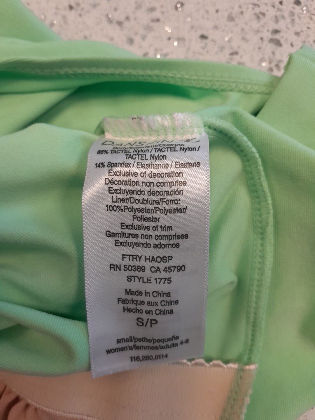 Womens Small (4-6) – Danskin Adjustable Strap Mint Green Leotard