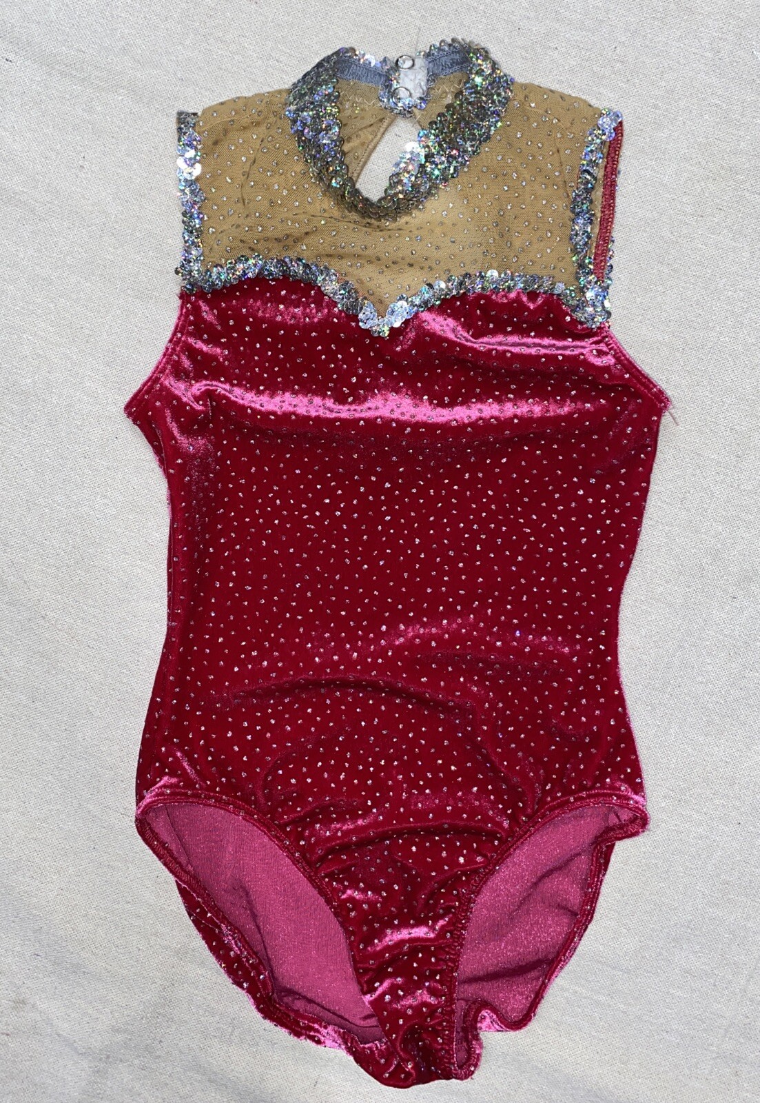 Wolf Fording Company Dance Leotard Multi Color Sequins Bright Pink MC Girls