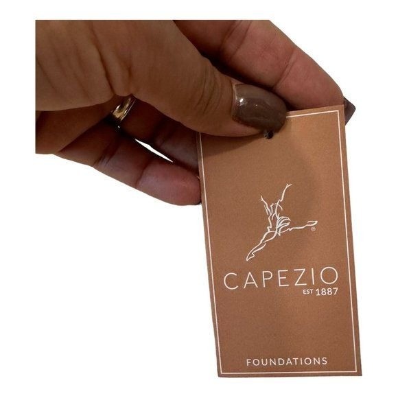 CAPEZIO Camisole Leotard w/Adj Clear Strap Women Small -Natural/Sun Tan- Dance.