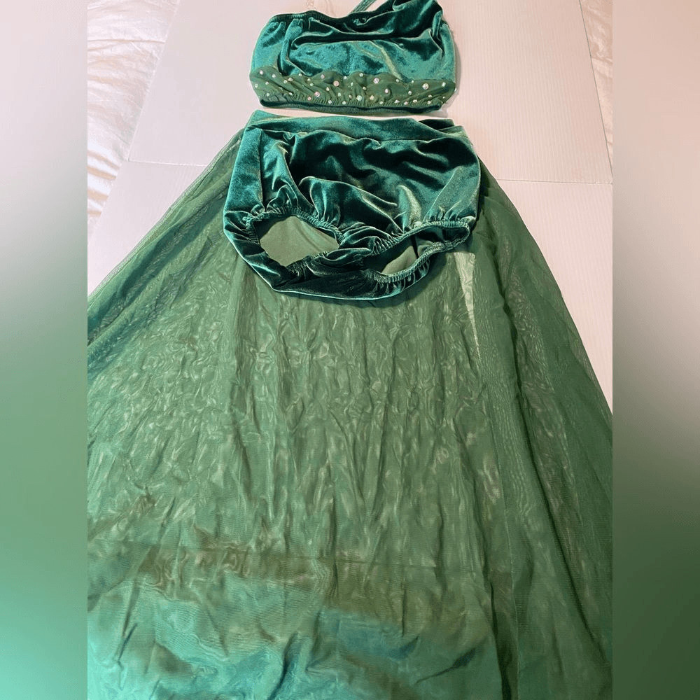 Kelle dance solo costume 3 piece set green velvet THE ALCHEMY 7111 4328 SA adult