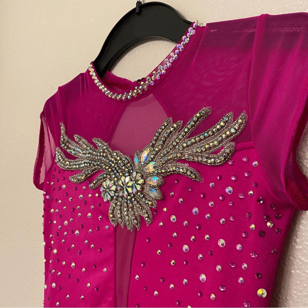 The Lineup dance costume lyrical hot pink custom SAGE SKIRTED LEOTARD SA 14