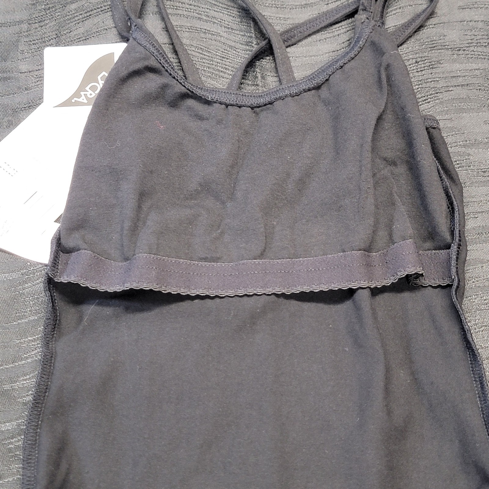 Capezio Double Strap Camisole Leotard Black Scoop Neck Crisscross Straps SZ XS-A