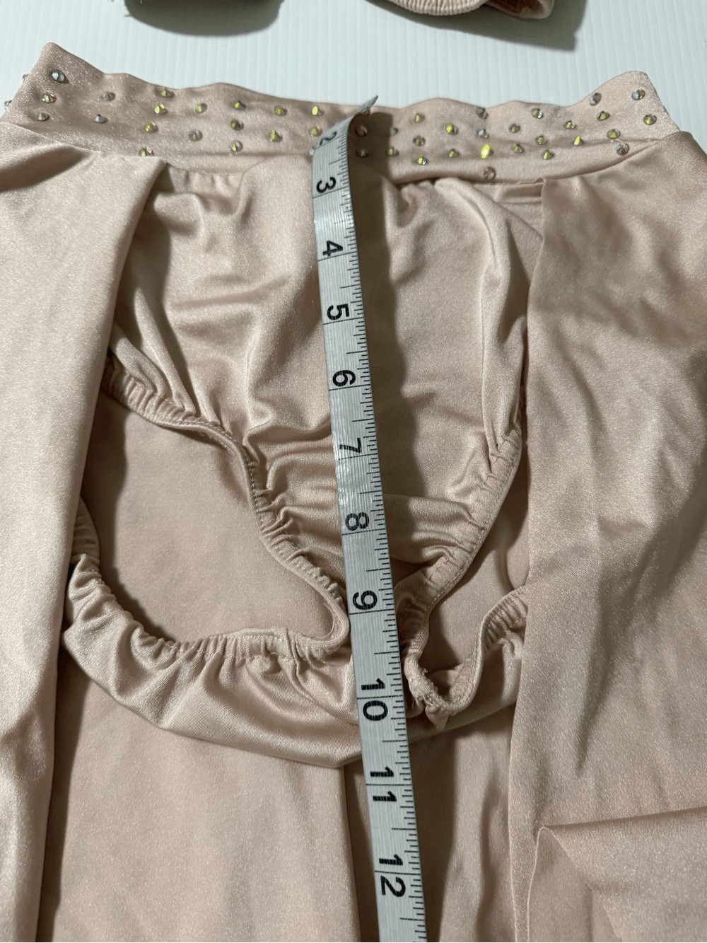 Kelle dance solo costume blush pink 2 piece rhinestone lyrical SA-Small adult