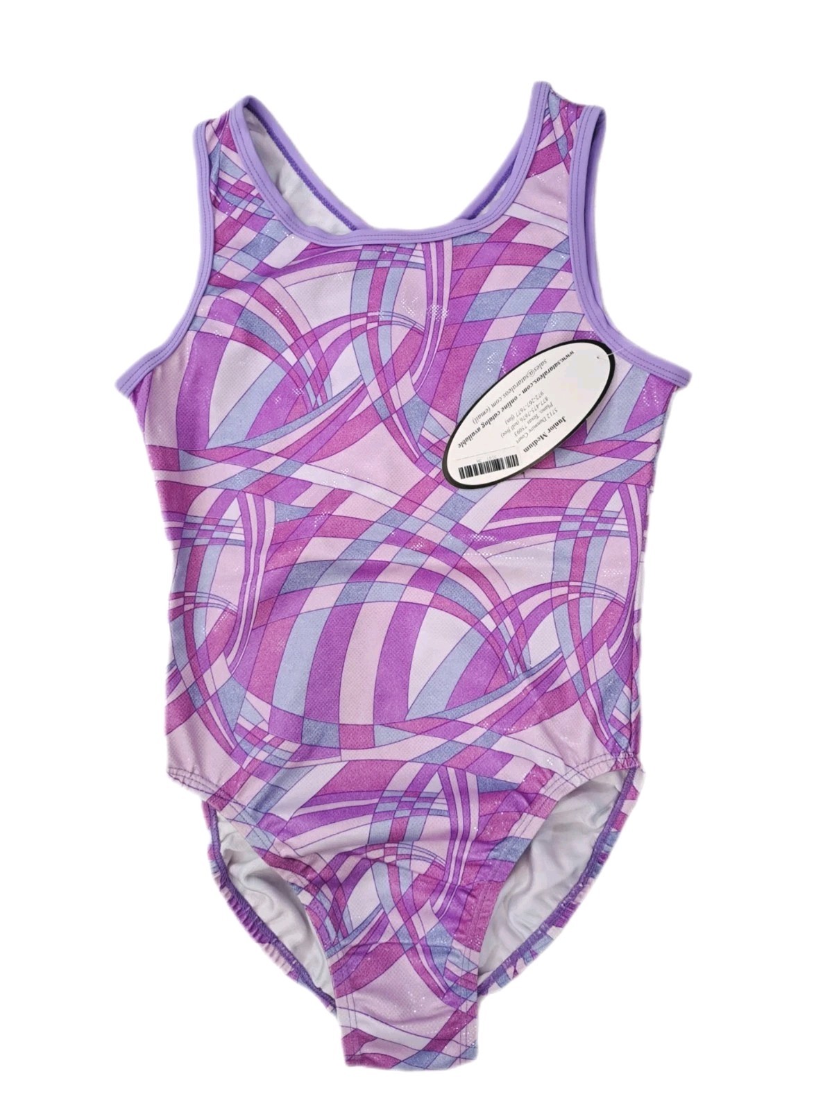 Satara VTG Pastel Purple Pixel Leotard Teardrop Keyhole Juniors M (AS Petite)