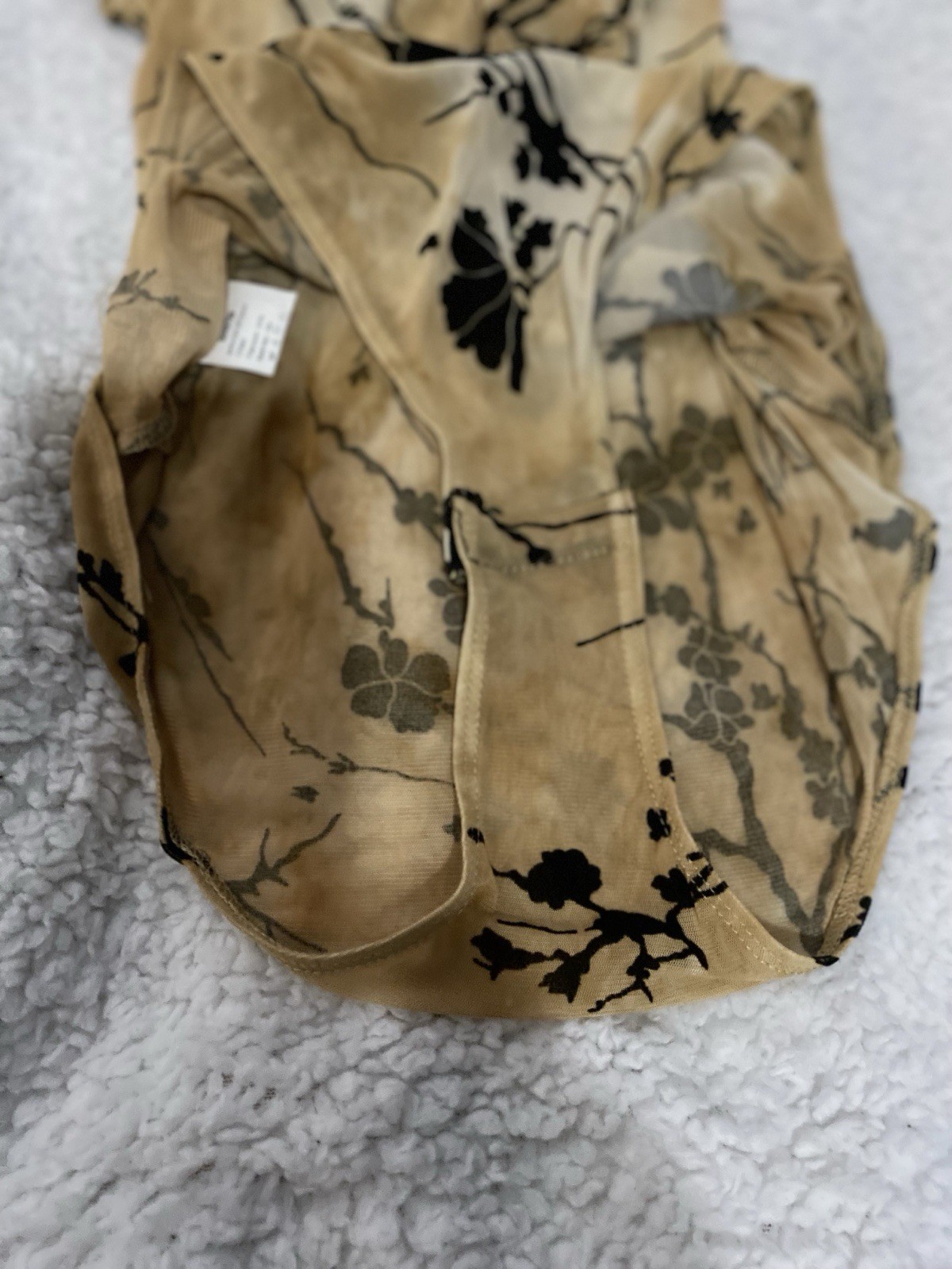 Shein Gold Floral Leotard Body Suit Size M U.S.6-Sleeveless.