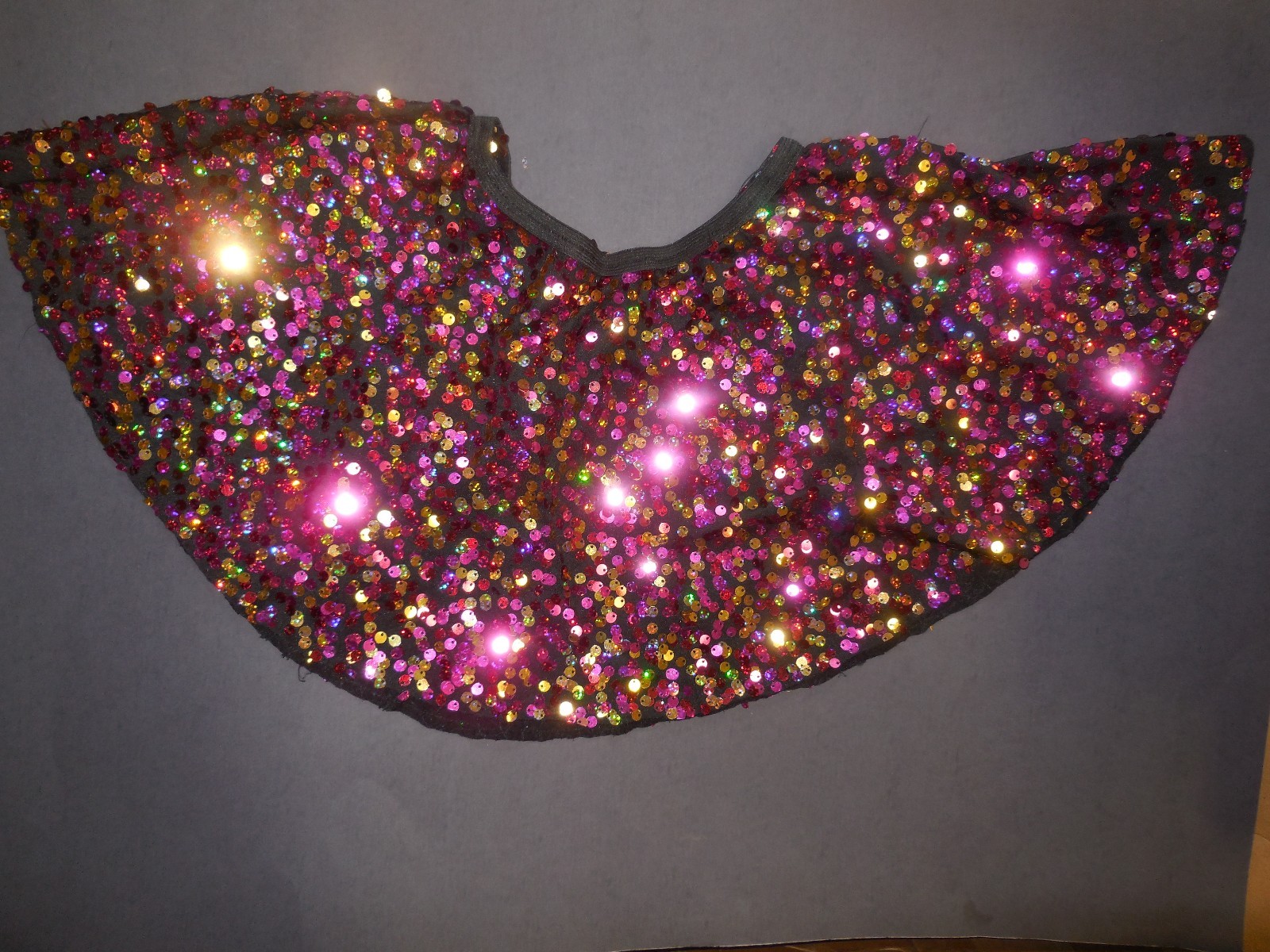 NWT Dance Sequin Short Circle Skirt Fushia Gold Short Adult sma Costume tap jazz