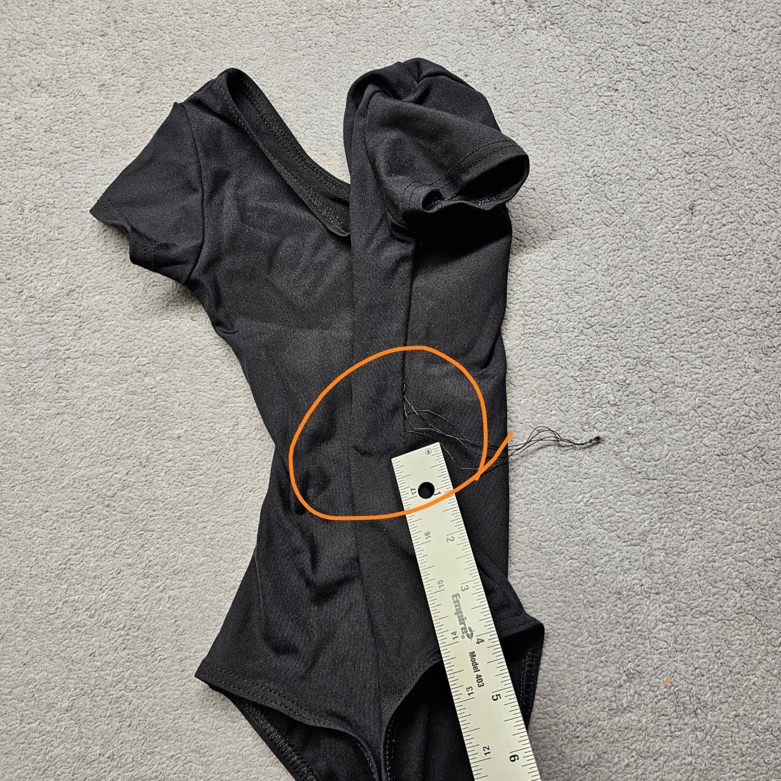 Black Short Sleeve Leotard and 4 L’eggs Everyday Off Black Sheer Toe Tights Set