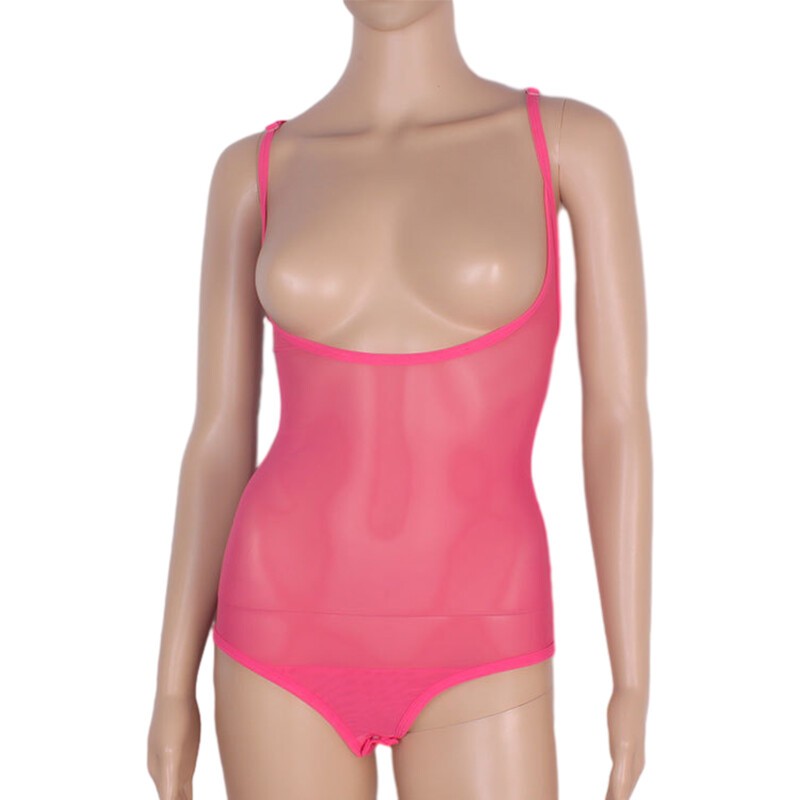 Women Belly Dance Body Stocking Sleeveless Stretch Mesh Sling Leotard Bodysuit