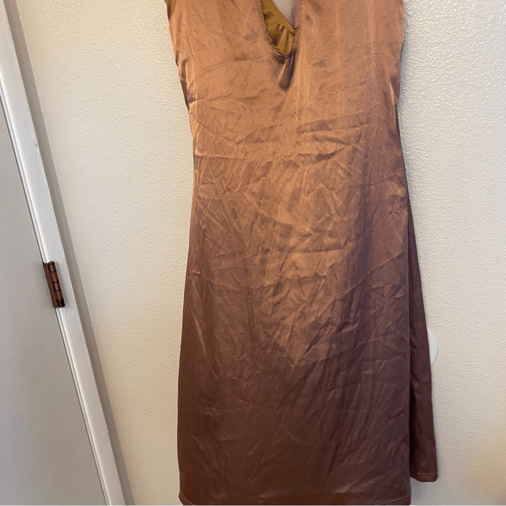 WEISSMAN Balera Elite Dance silky Charmeuse Mock Neck slip Dress D13067 MA adult