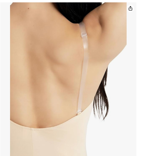 Capezio women’s Camisole Leotard X-Small With Clear Transition Straps Nude