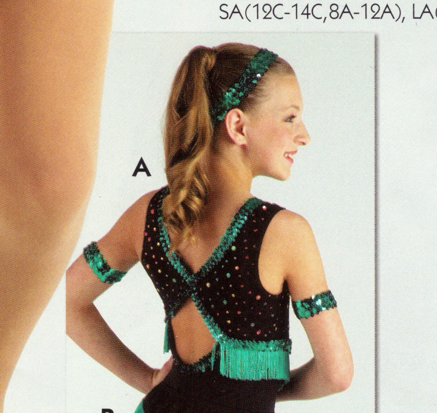 Dance Costume SHORTY UNITARD LADIES SPOTLIGHT FOIL JADE Green SEQUIN FRINGE