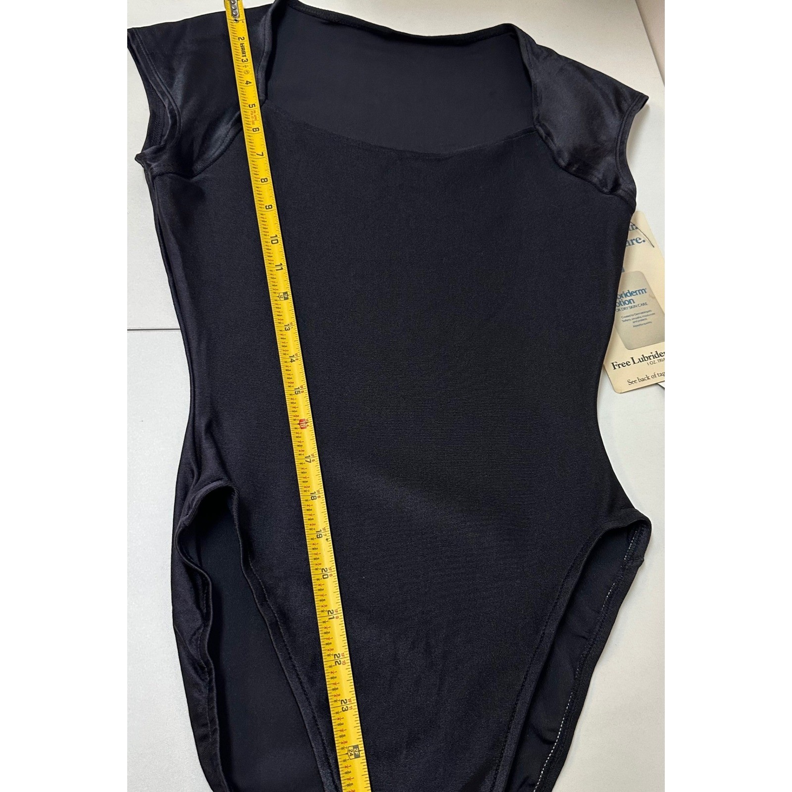 Vintage Gilda Marx Flexatard Black Cap Sleeve Leotard Bodysuit Womens XL NEW