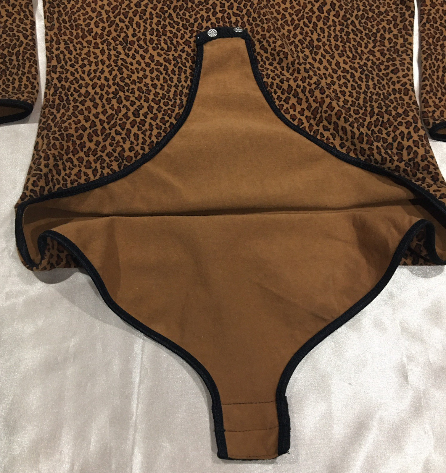 Vtg Animal Print Cotton Spandex Leotard M