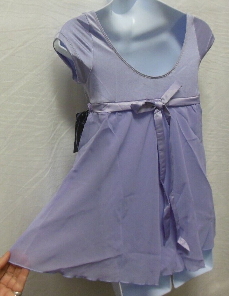 Bloch Cap Sleeve Dress Lilac Sweet Ballet Dance Rosette Trim lined