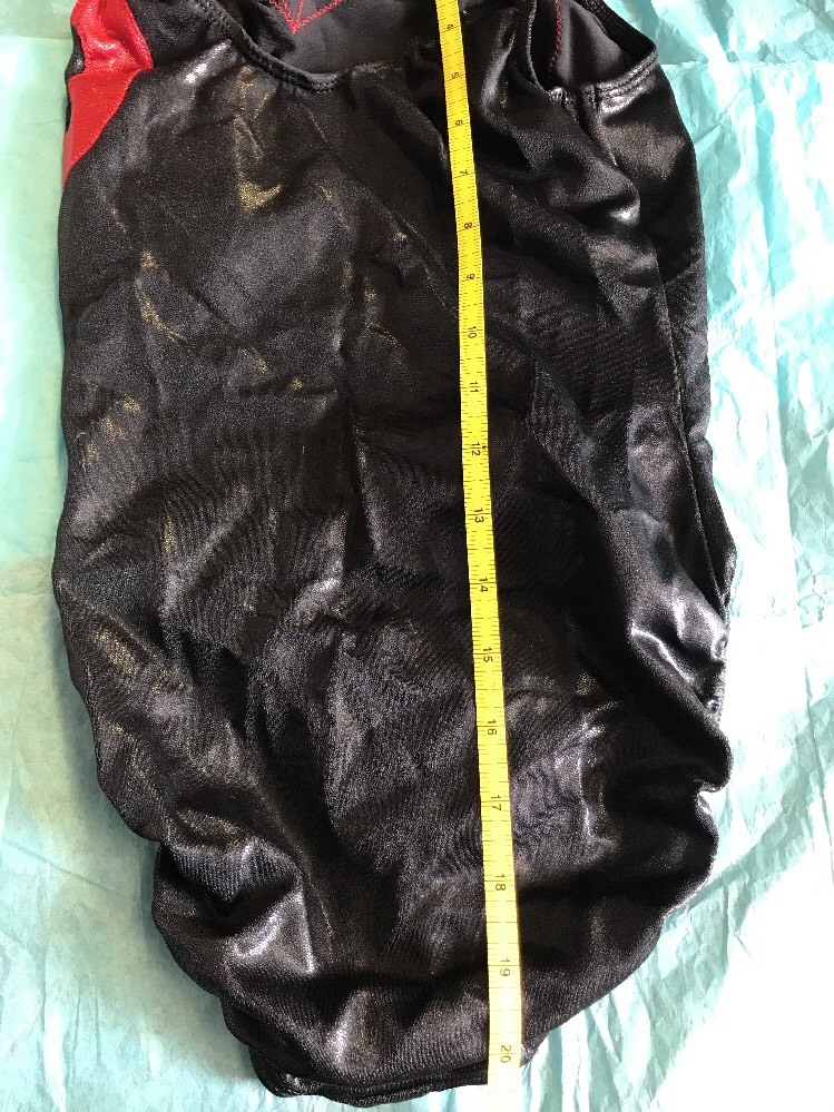 Gk G K Gymnastics Suit Adult S/m Tag Has Been Removed 20 Inches Long Black Red