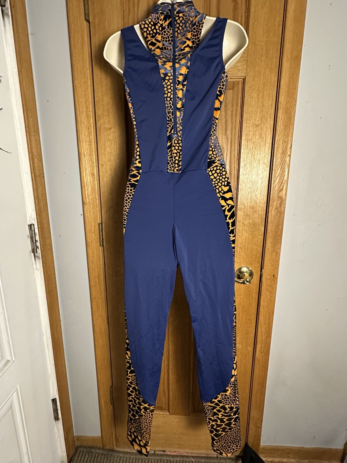 Weissman Stampede Animal Burnout Velvet Sleeveless Unitard Dance Costume MA