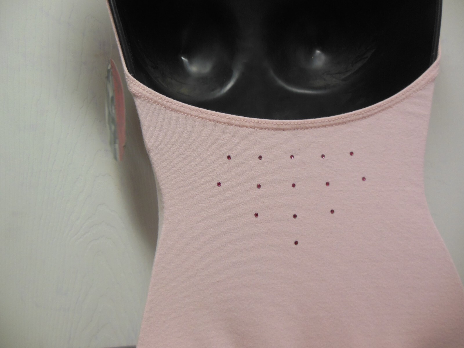 CAPEZIO CAMISOLE LEOTARD Pink w Rhinestone back cotton spandex 90193 Small Adult