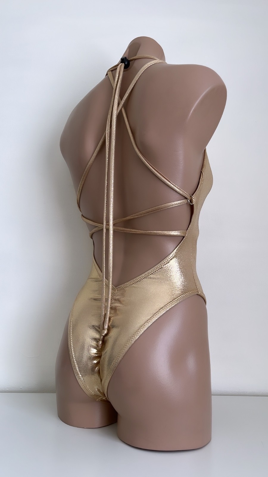 Schminke👙 monokini pole dance wear wet look Spandex bodysuit one-piece ruching