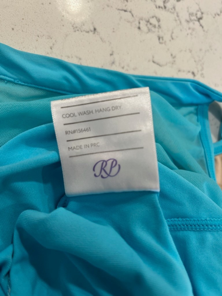 Russian Pointe Leotard | Lined | Size M | Sky Blue | Mesh Open Back + Accent