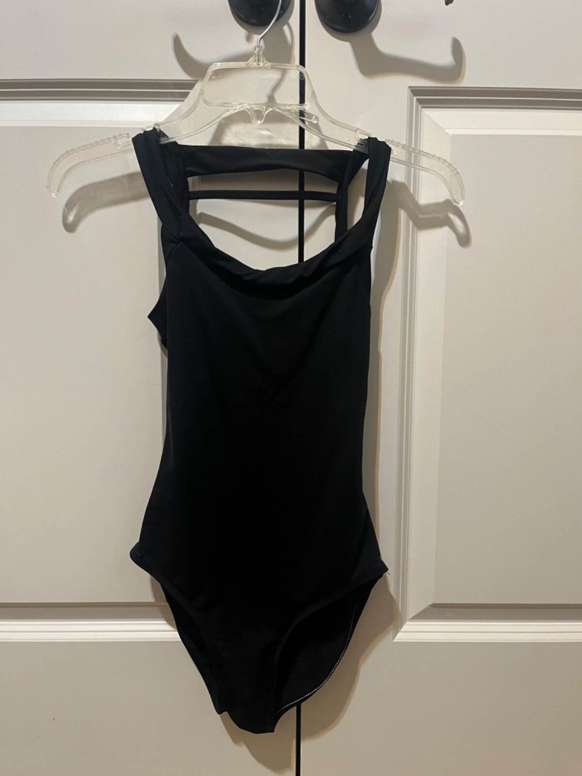 Natalie black open back leotard sz S