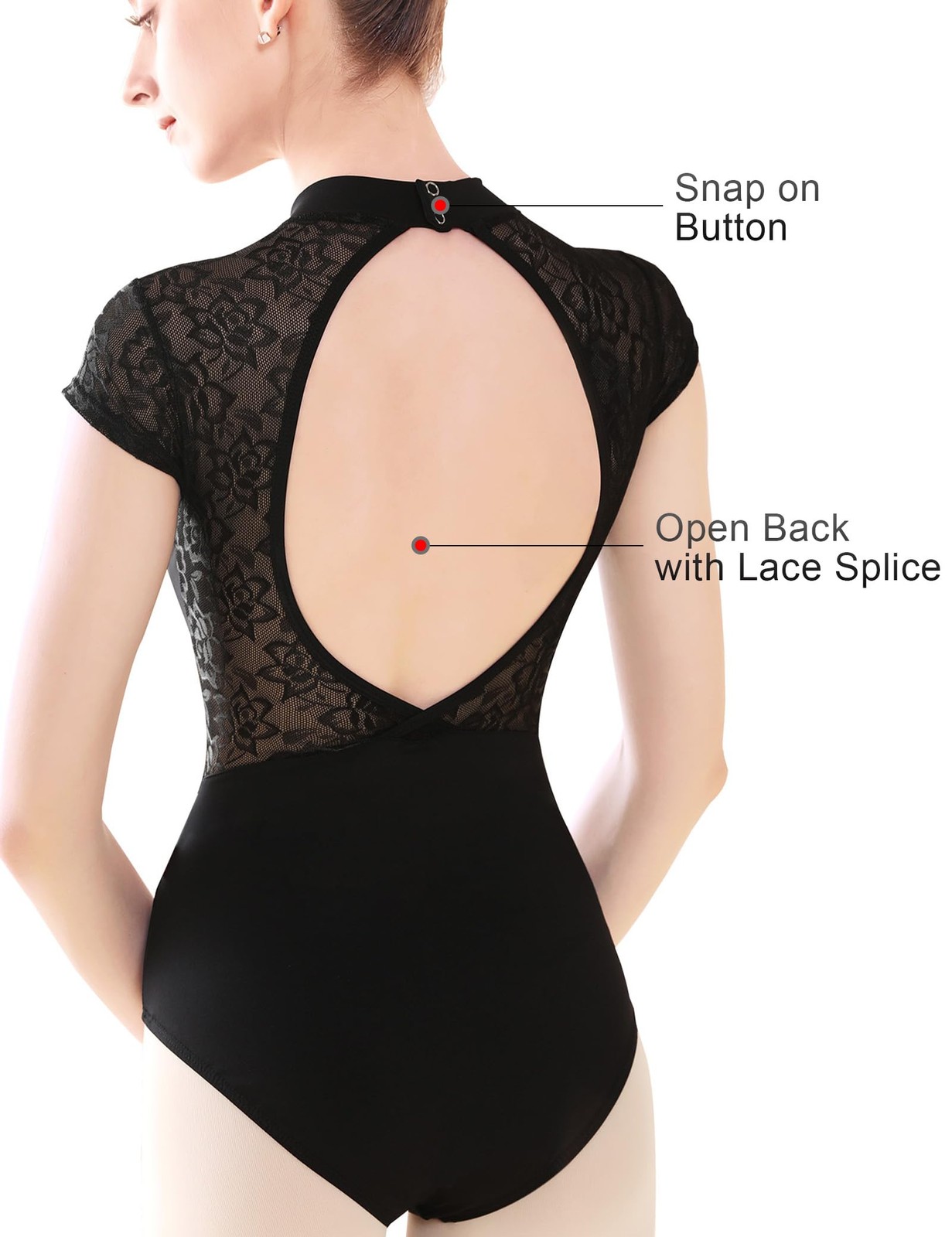 Phoeswan Ballet Leotards for Women, Black Dance Medium, Black-turtleneck