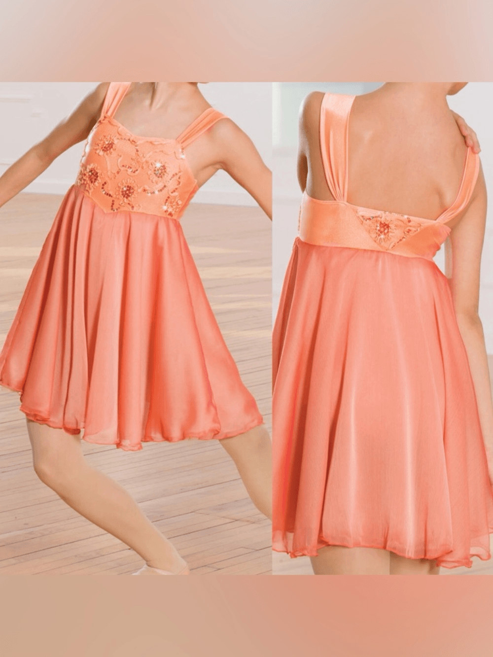 Revolution Dance costume dress Leotard orange XXLA (xxl adult) plus size 661 EUC