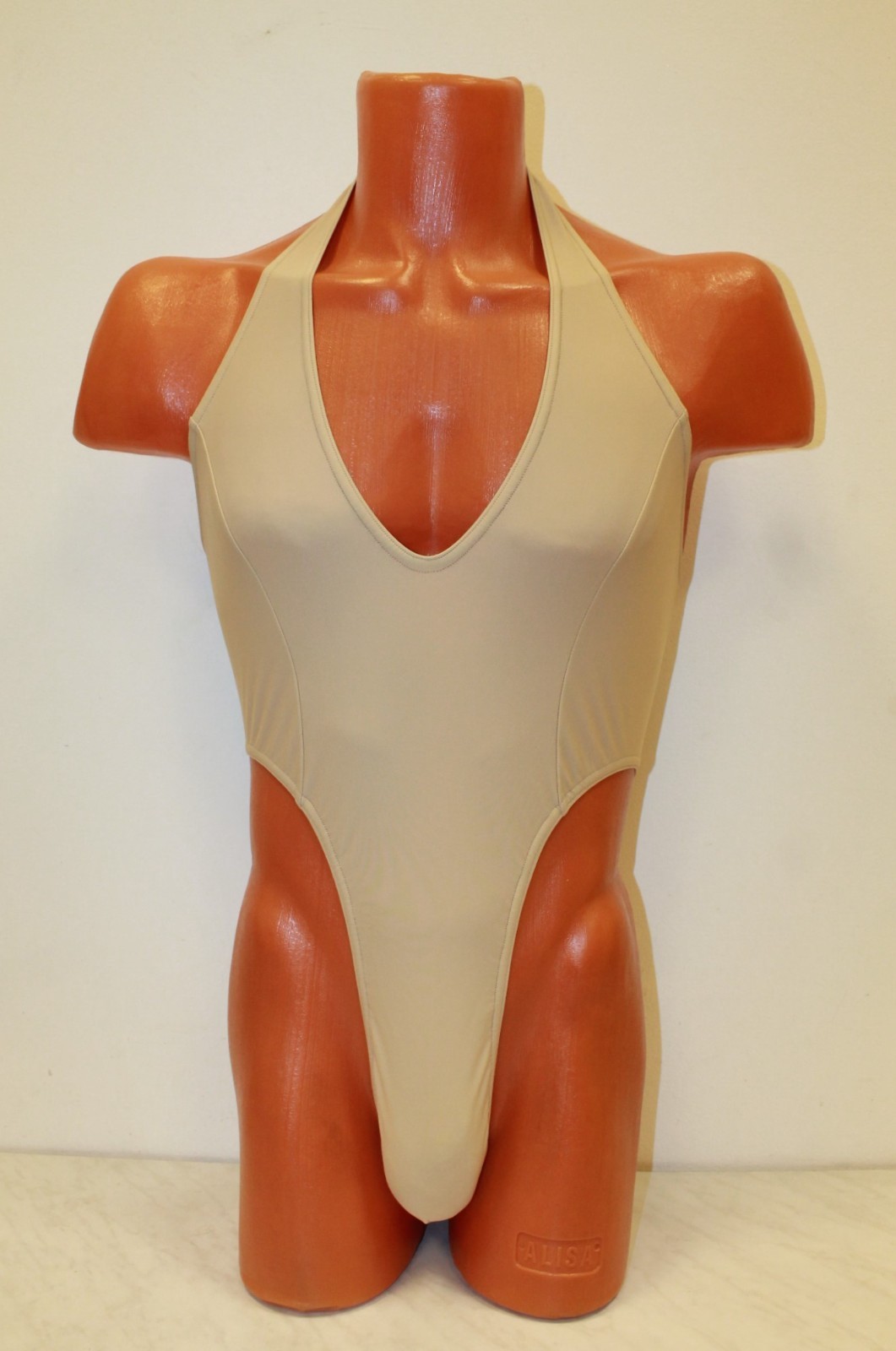 Men Thong Leotard 150-17 Flesh Color Spandex Size L