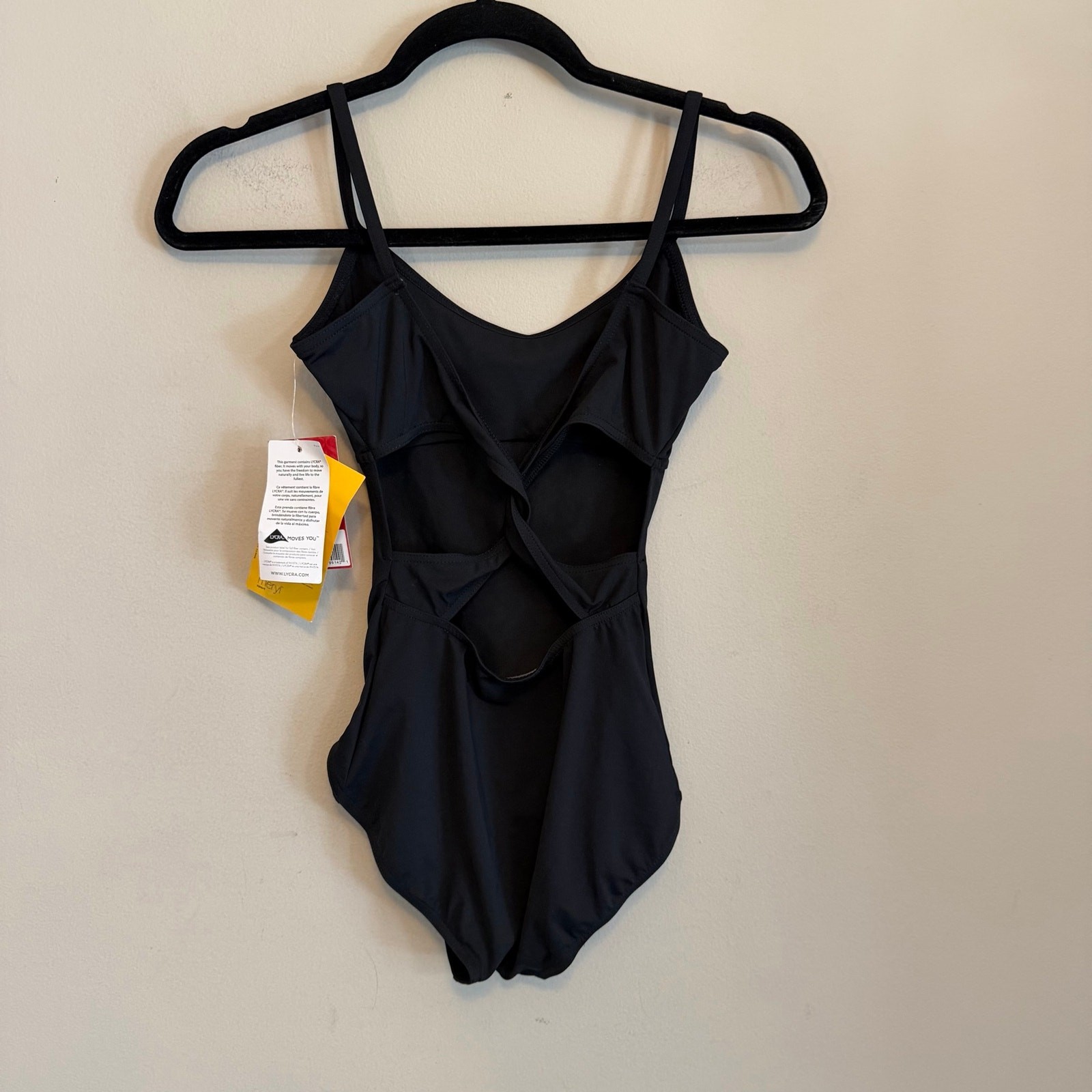 Capezio Twist Back Leotard Small Black Dance Ballet Athletic Activewear NWT