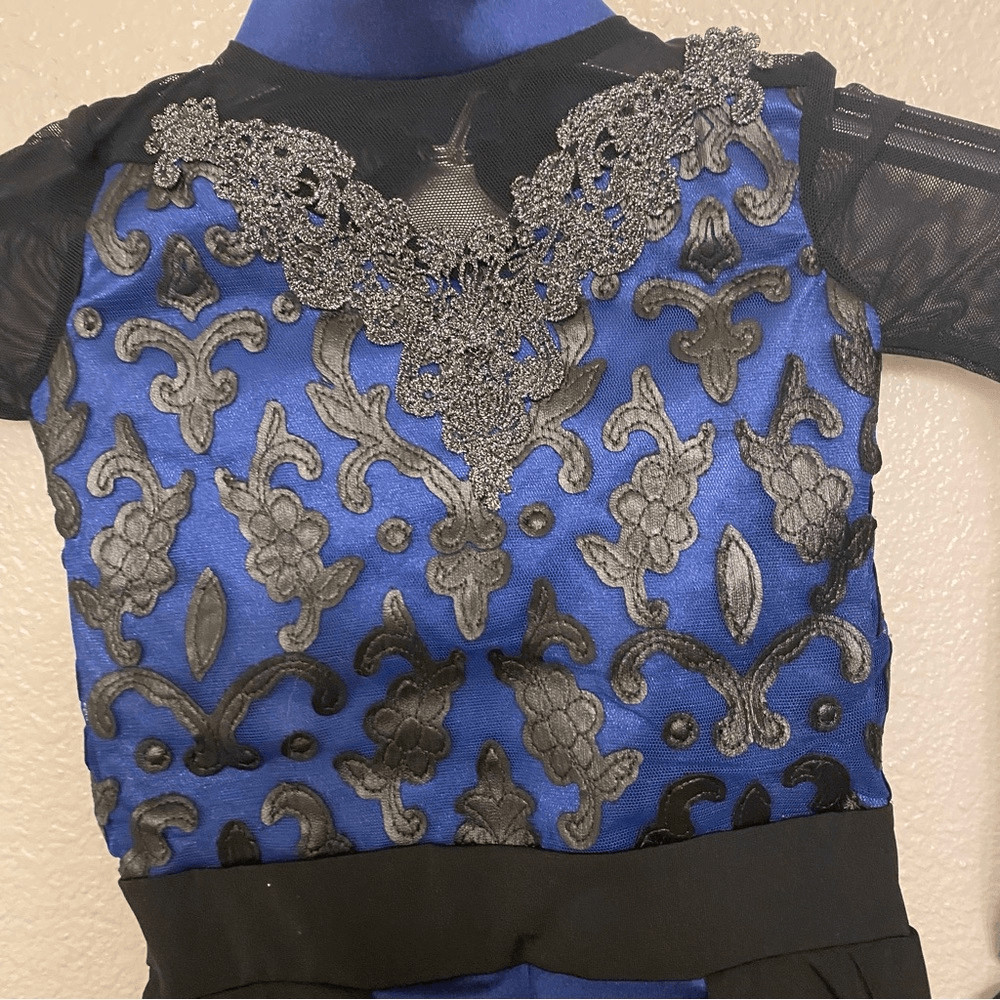 WEISSMAN Dance costume blue black embroidered dress The Imitation Game 11466 SC